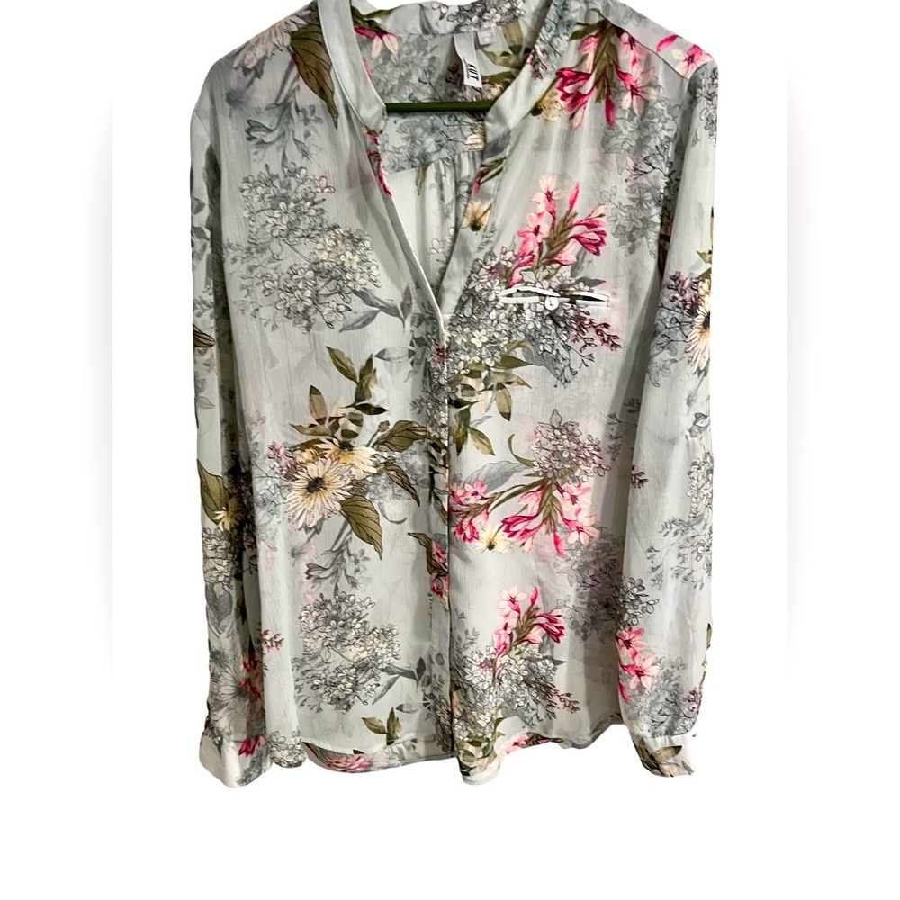 KUT FROM THE KLOTH Sheer Floral Blouse XL